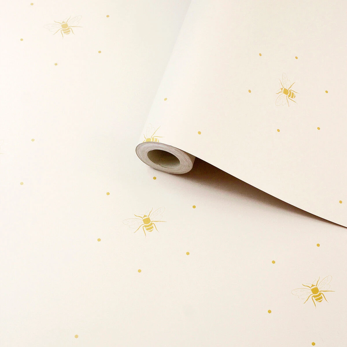 Bees Silhouette Cream & Ochre Wallpaper 3 Bees Silhouette Cream & Ochre Wallpaper