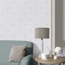 Bees Silhouette Grey Wallpaper -Sophie Allport wp36sg bees wallpaper silhouette grey lifestyle high res square